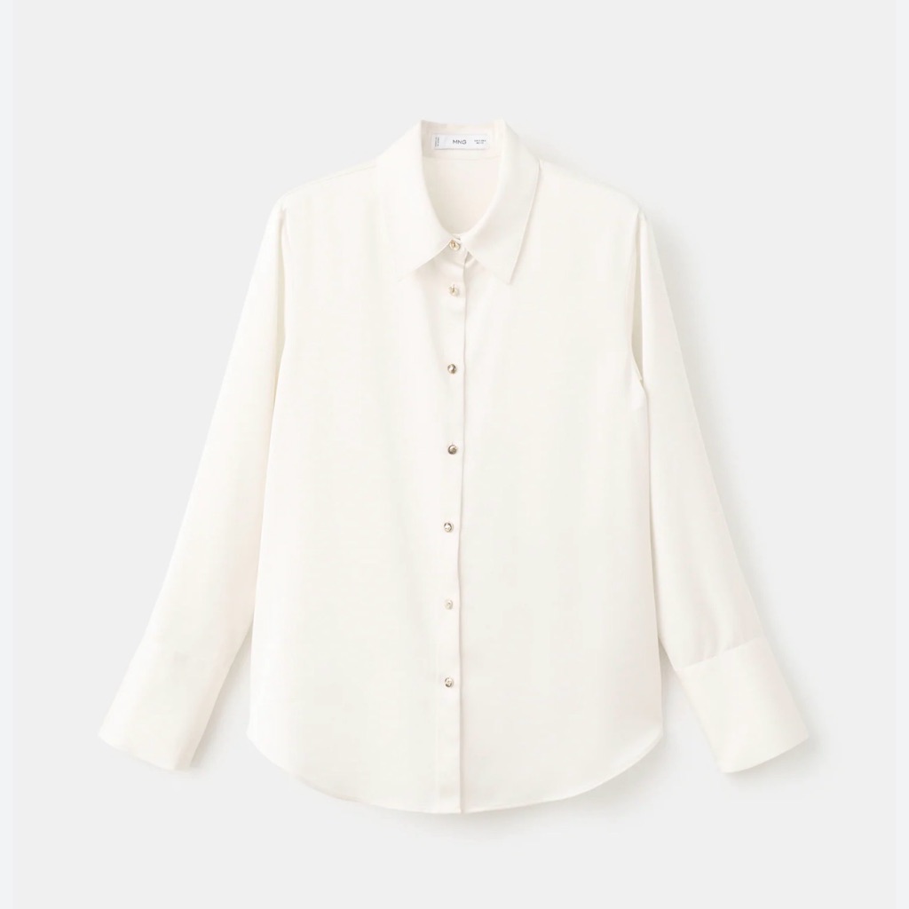 Mng Classic White Button-Up Shirt